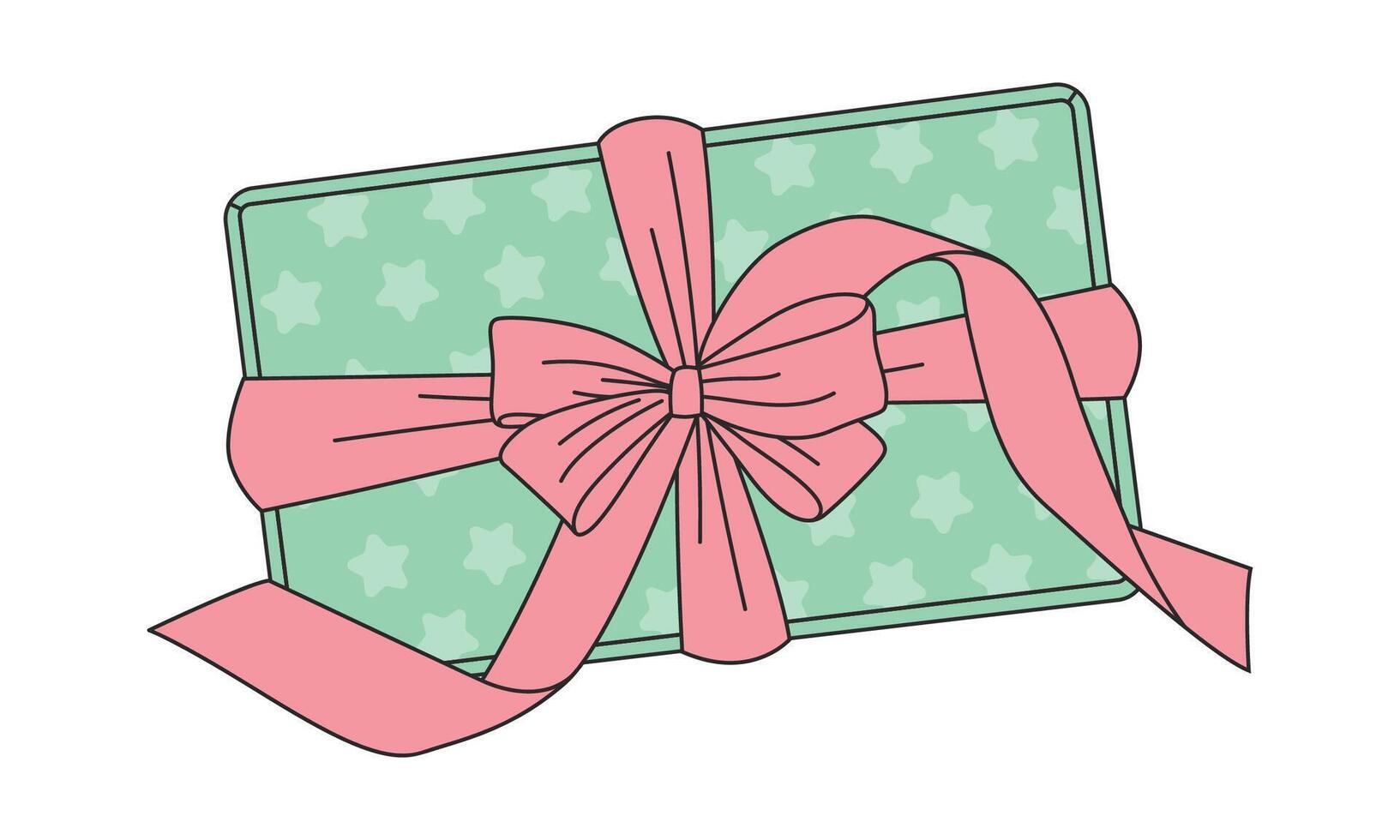 gift box with ribbon isolated illustration on white vector