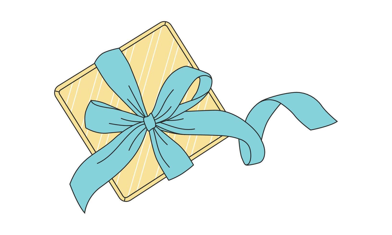 gift box with ribbon isolated object Flat illustration on a white background vector