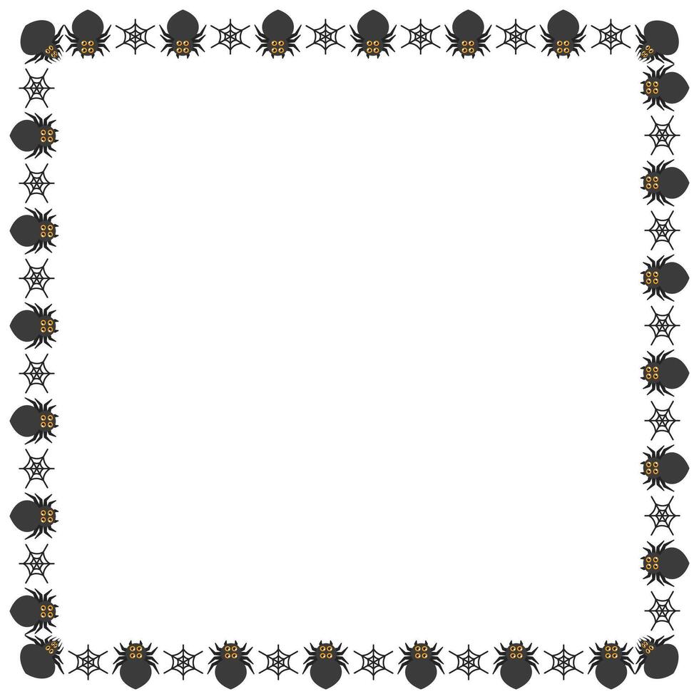 Hand drawn halloween frame template design vector