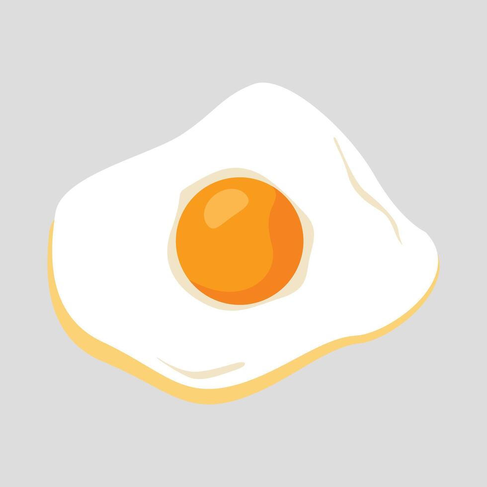 Fried egg illustration on gray background vector