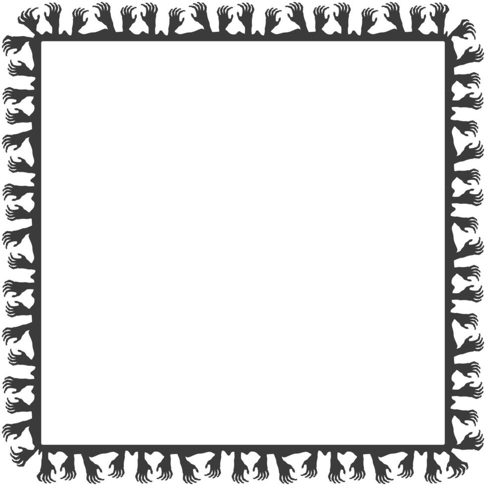 Hand drawn halloween frame template design vector