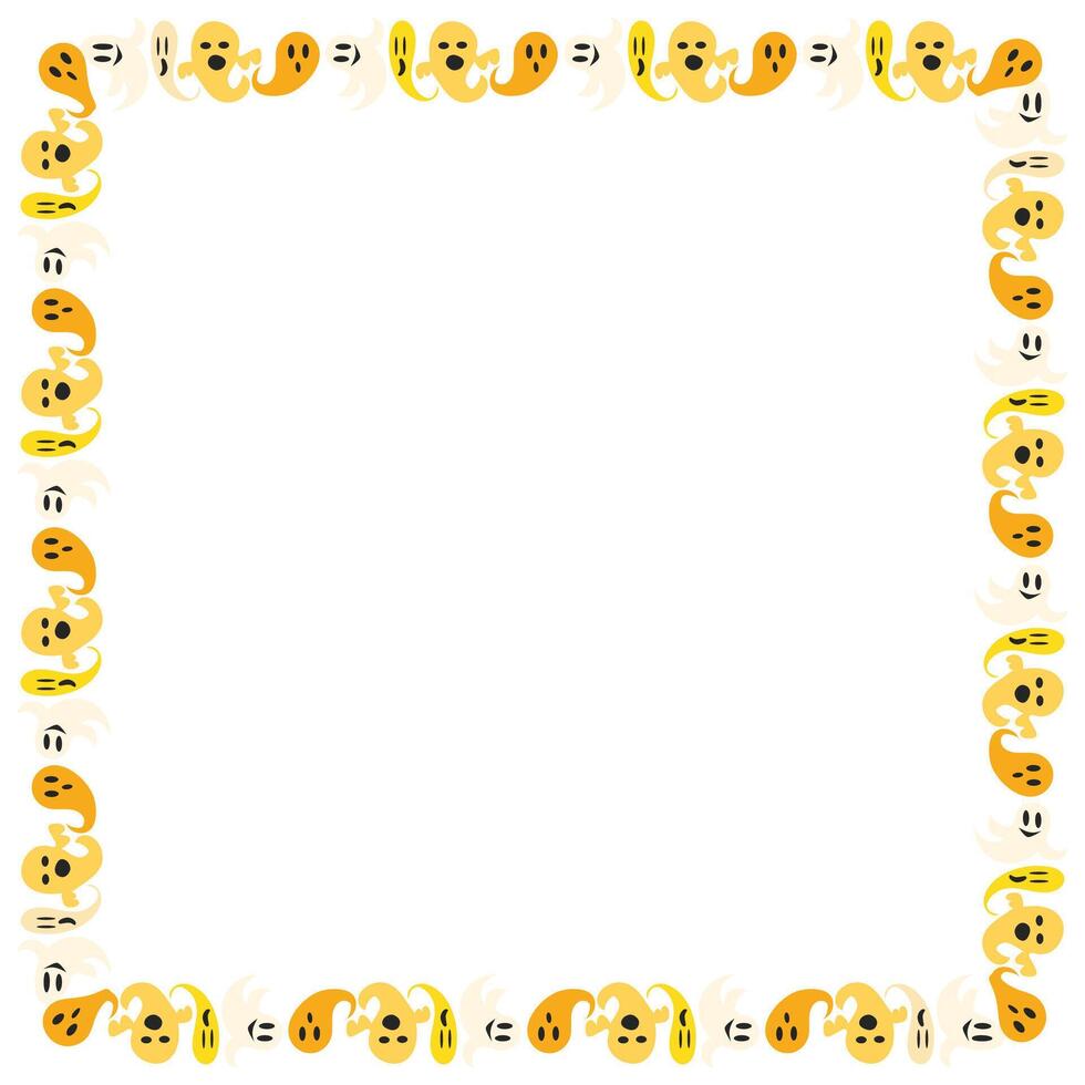Hand drawn halloween frame template design vector