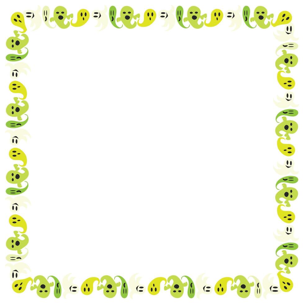 Hand drawn halloween frame template design vector