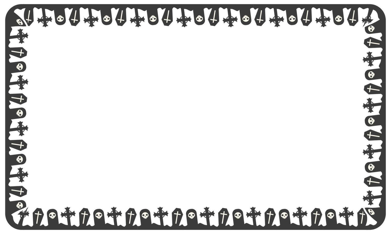 Hand drawn halloween frame template design vector