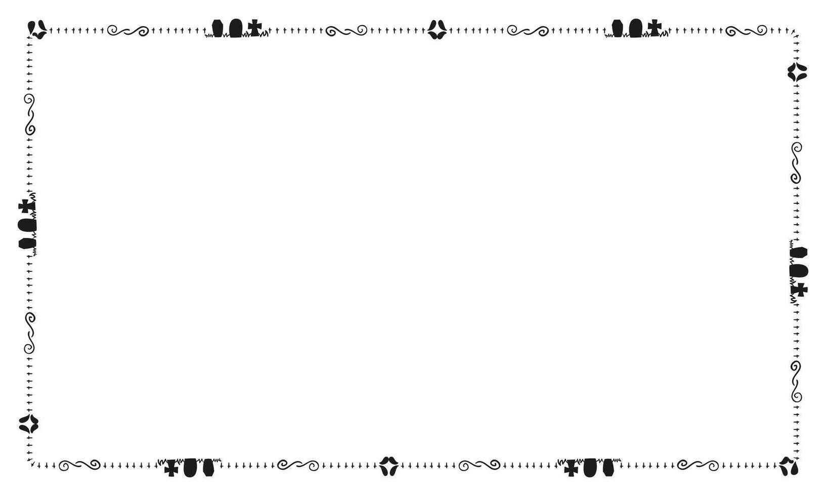 Hand drawn halloween frame template design vector