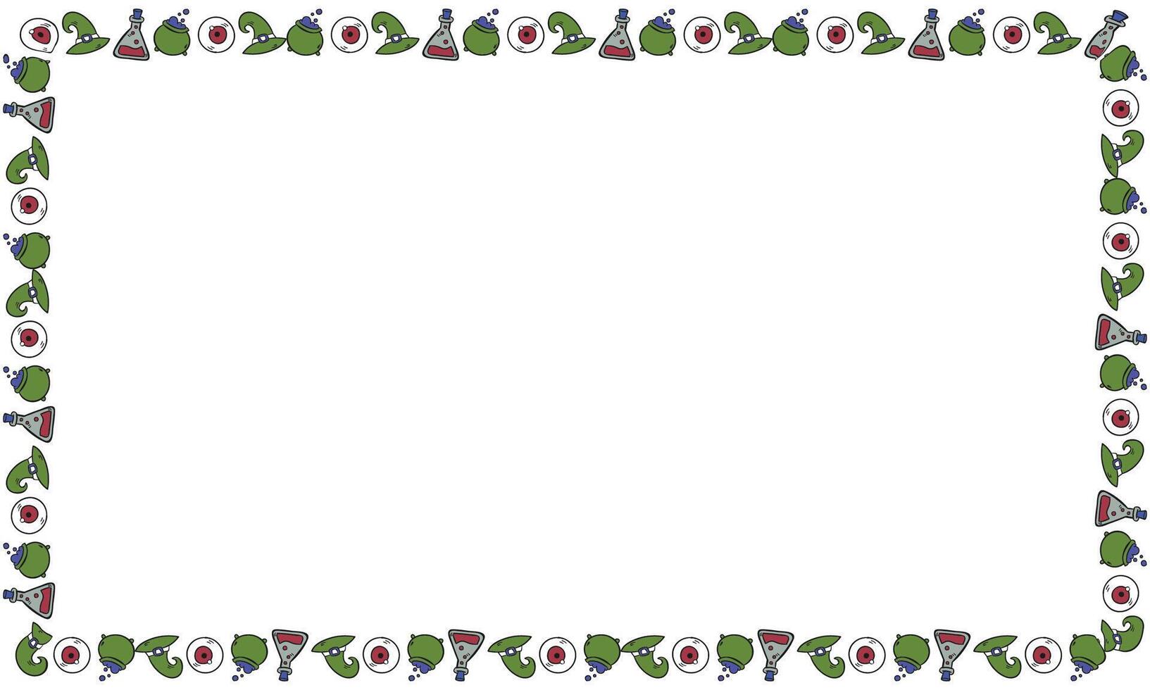 Hand drawn halloween frame template design vector
