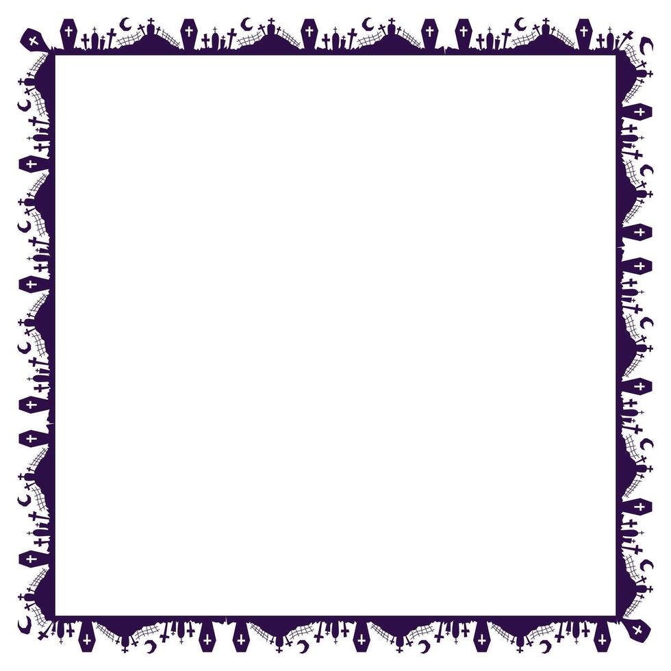 Hand drawn halloween frame template design vector