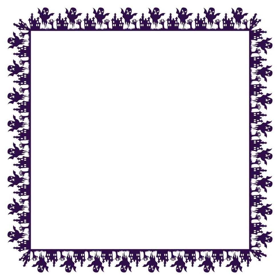 Hand drawn halloween frame template design vector