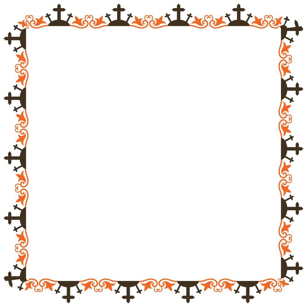 Hand drawn halloween frame template design vector