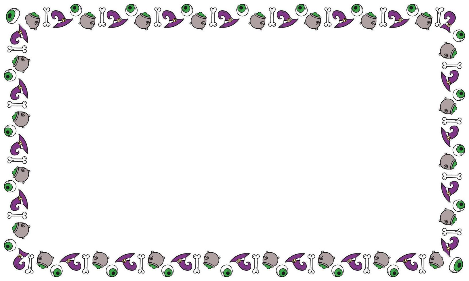 Hand drawn halloween frame template design vector