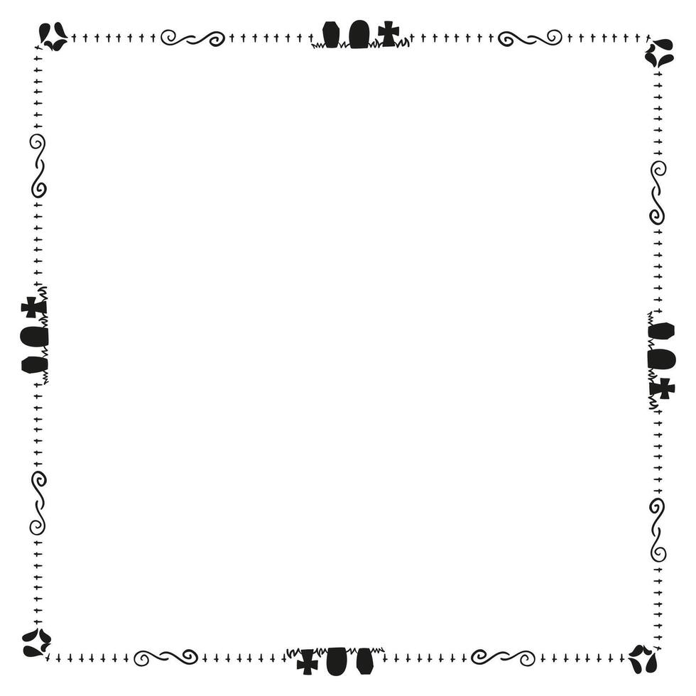 Hand drawn halloween frame template design vector