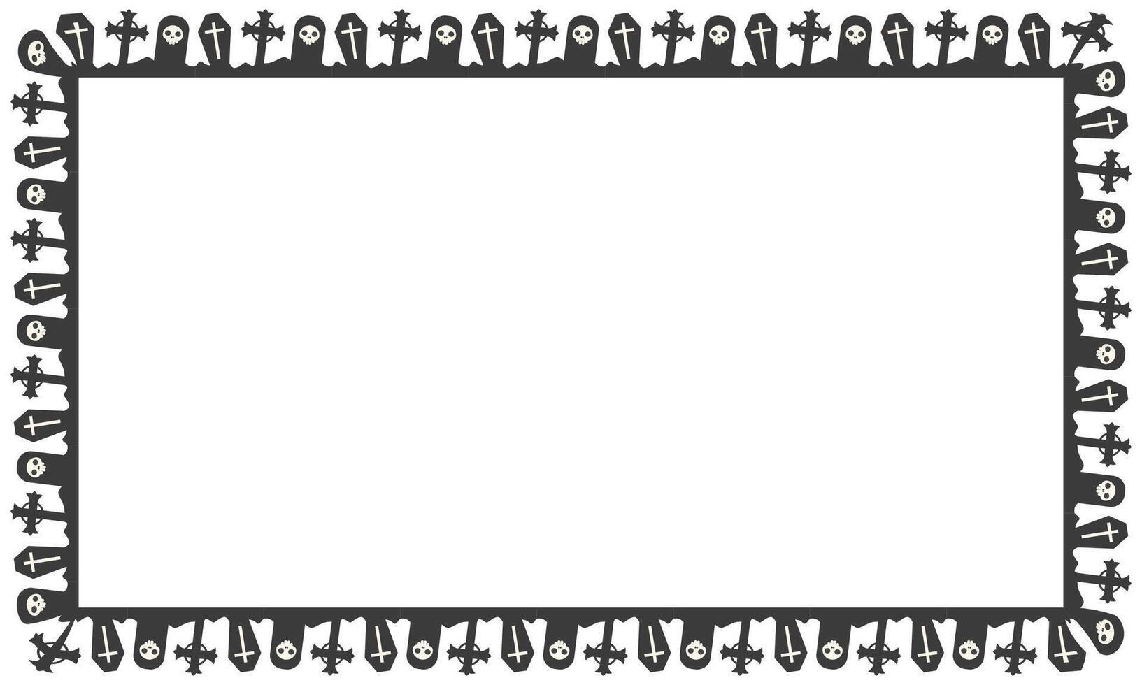 Hand drawn halloween frame template design vector