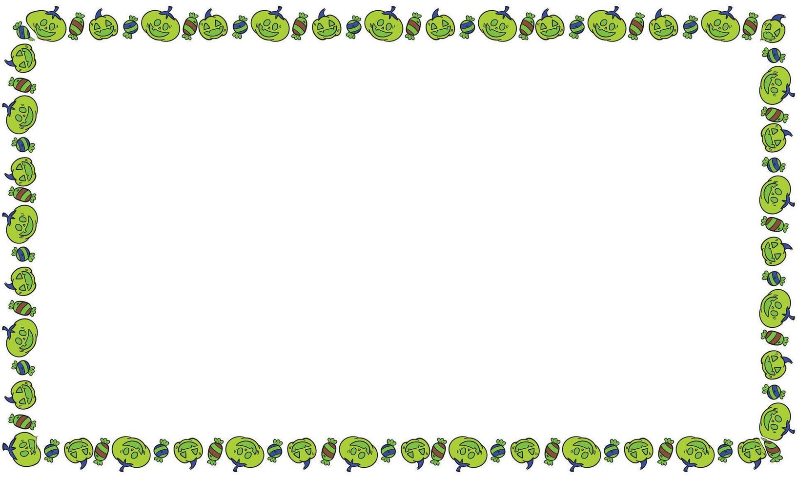 Hand drawn halloween frame template design vector