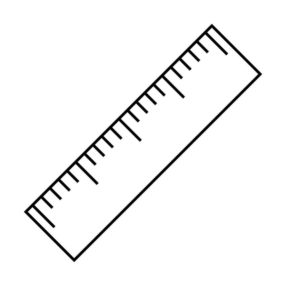 Ruler outline icon on white background education concept for graphic design, logo, web site, social media, mobile app, ui illustration vector