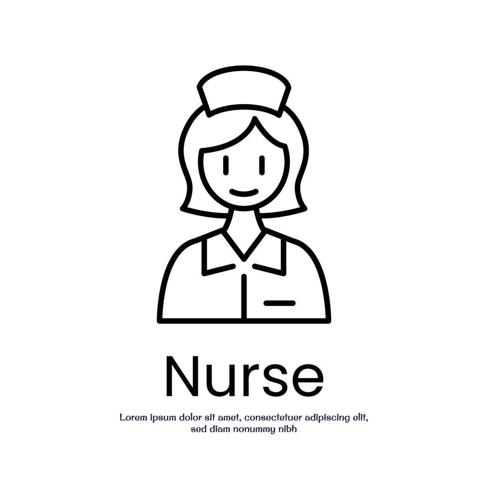 nurse thin outline icon design good for web or mobile app vector
