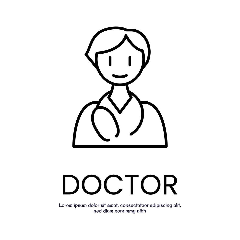 doctor thin outline icon design good for web or mobile app vector