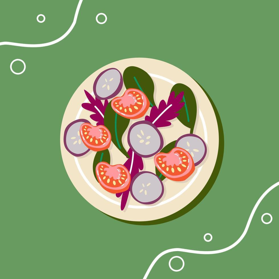 Aesthetic salad poster vector