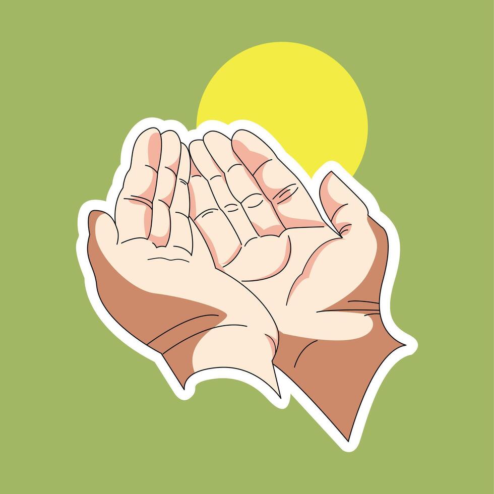 Muslim hand praying vector