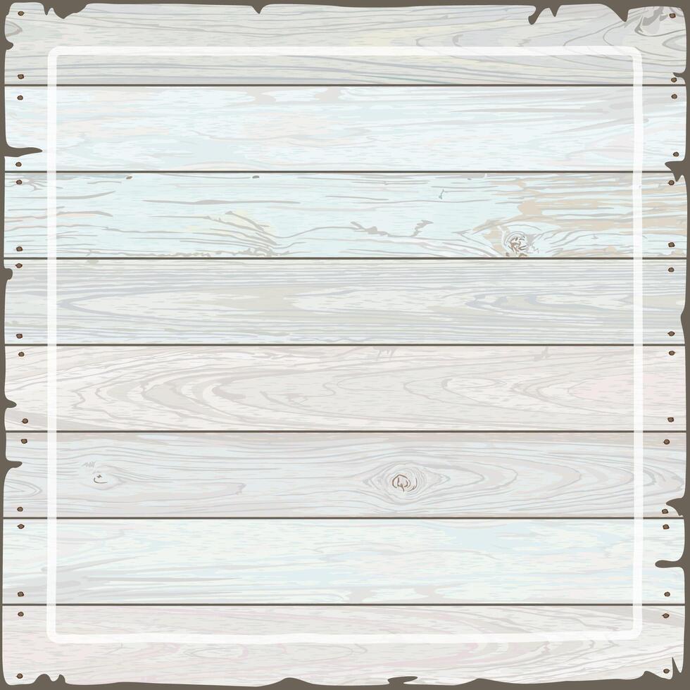 Cut timber panels square background pastel color painted distressed weathered graphic illustration. Wooden texture pattern tropical style fade condition. vector