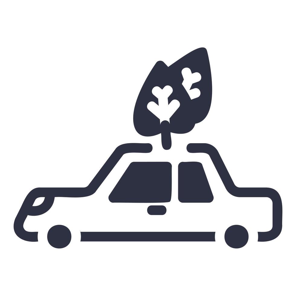 Eco-Friendly Car Glyph Fill Icon vector