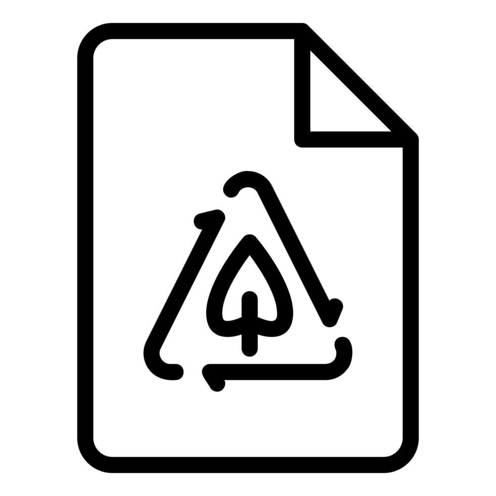 Recyclable Paper Outline Style Icon vector