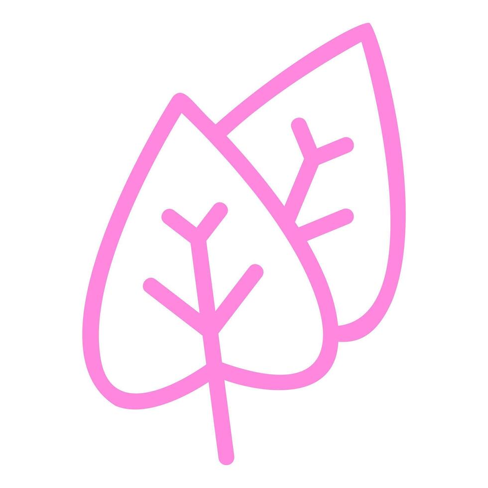 Pink Leaf Icon Outline Fill Icon vector