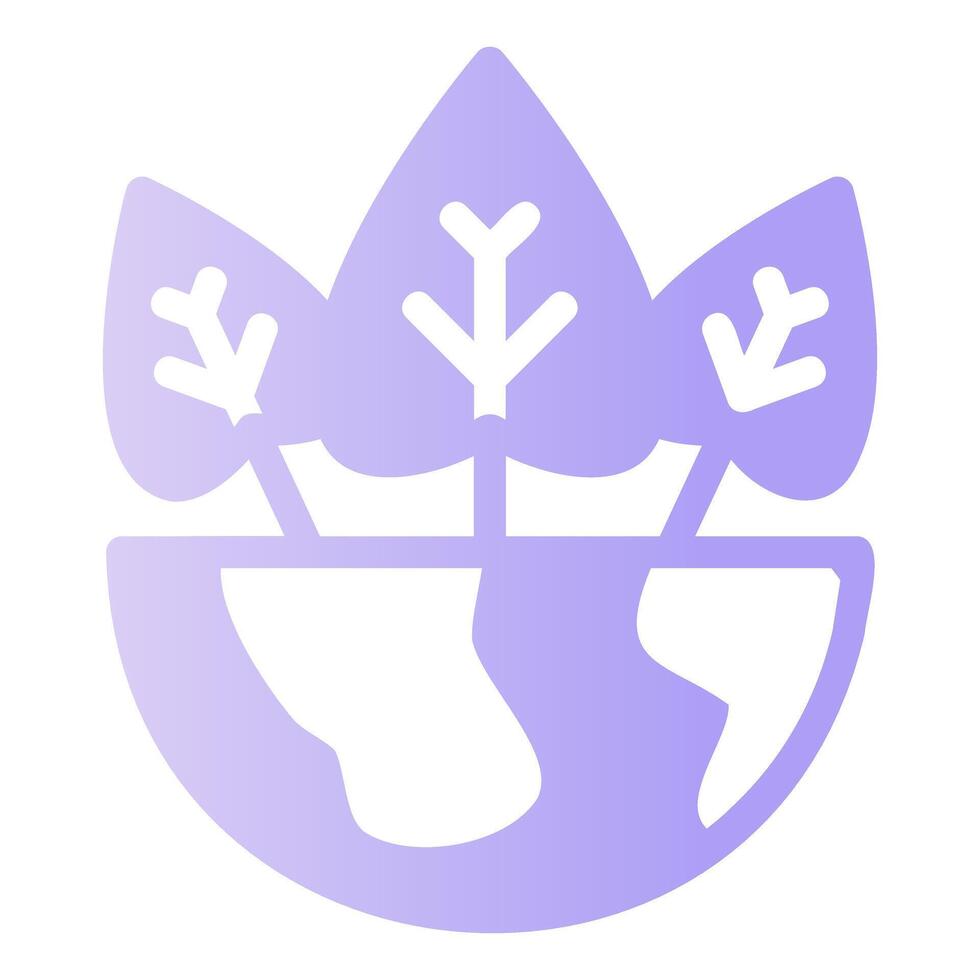 Plant a Tree, Save the Earth Glyph Gradient Icon vector