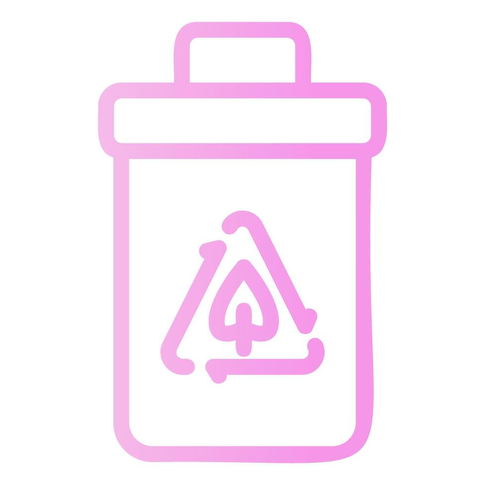 Recycling Bin Outline Gradient Icon vector