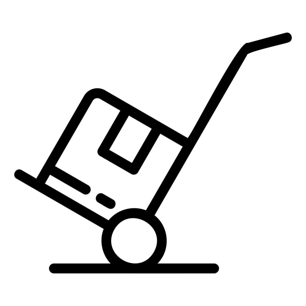 Hand Truck with Box vector