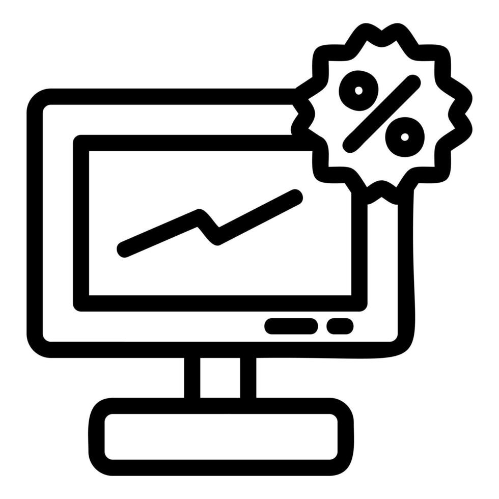 Discount Analytics Outline Icon vector