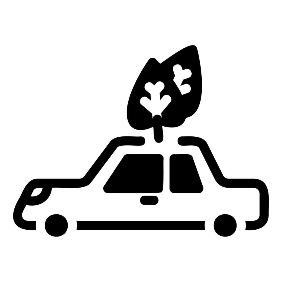 Eco-Friendly Car Glyph Icon vector