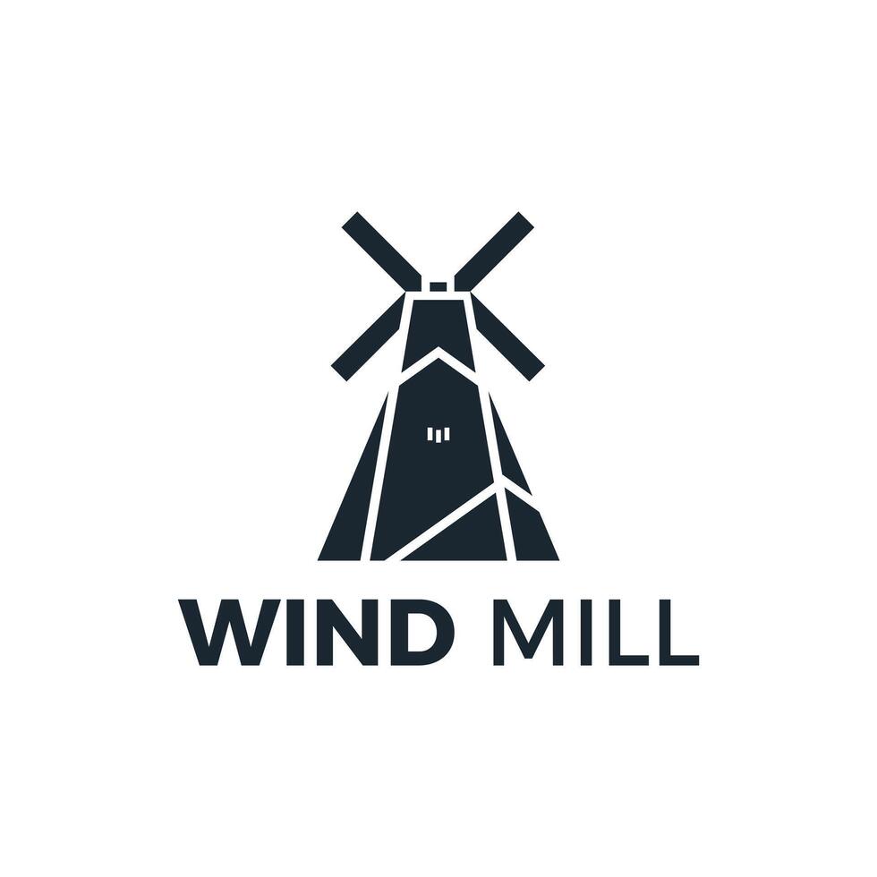 Windmill Logo Design Illustration vector