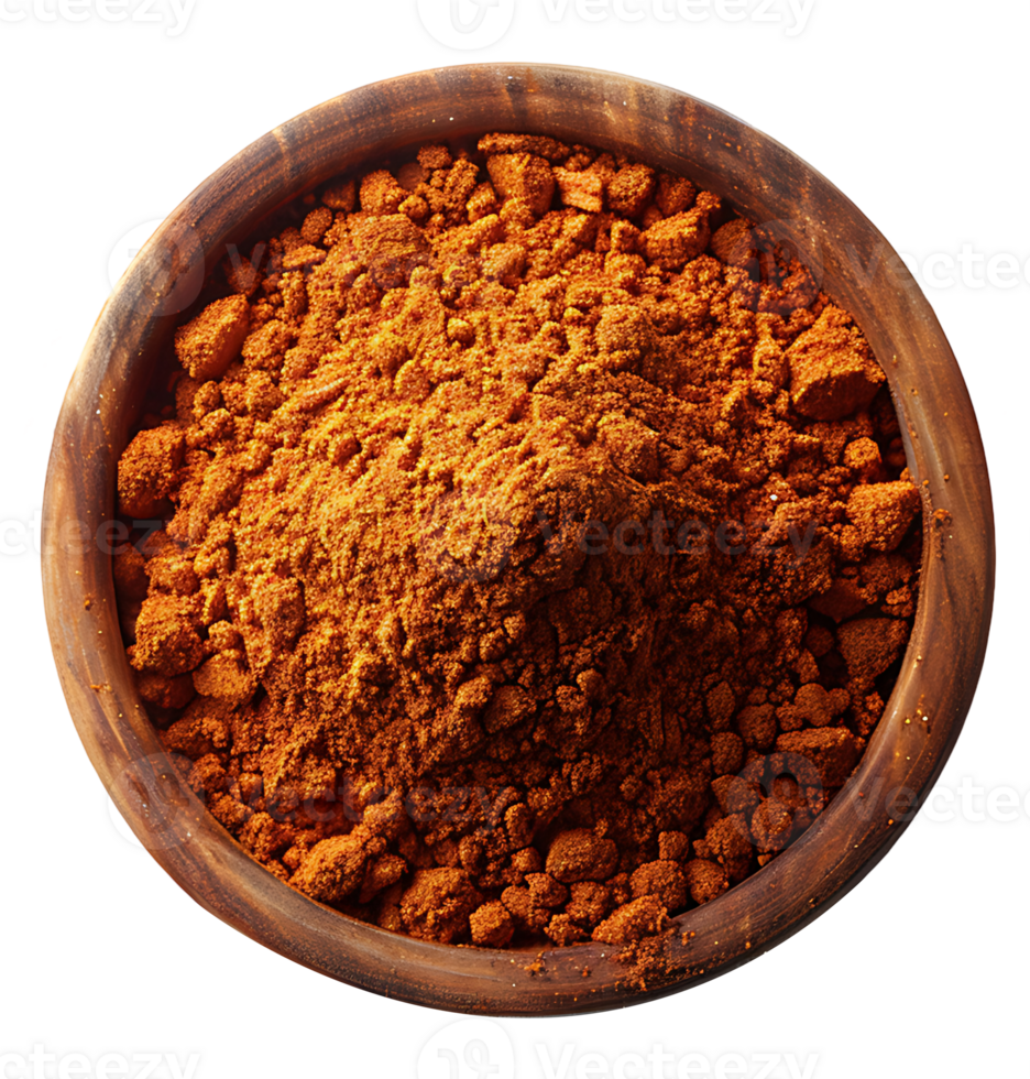 Star anise powder in a bowl on a transparent background png