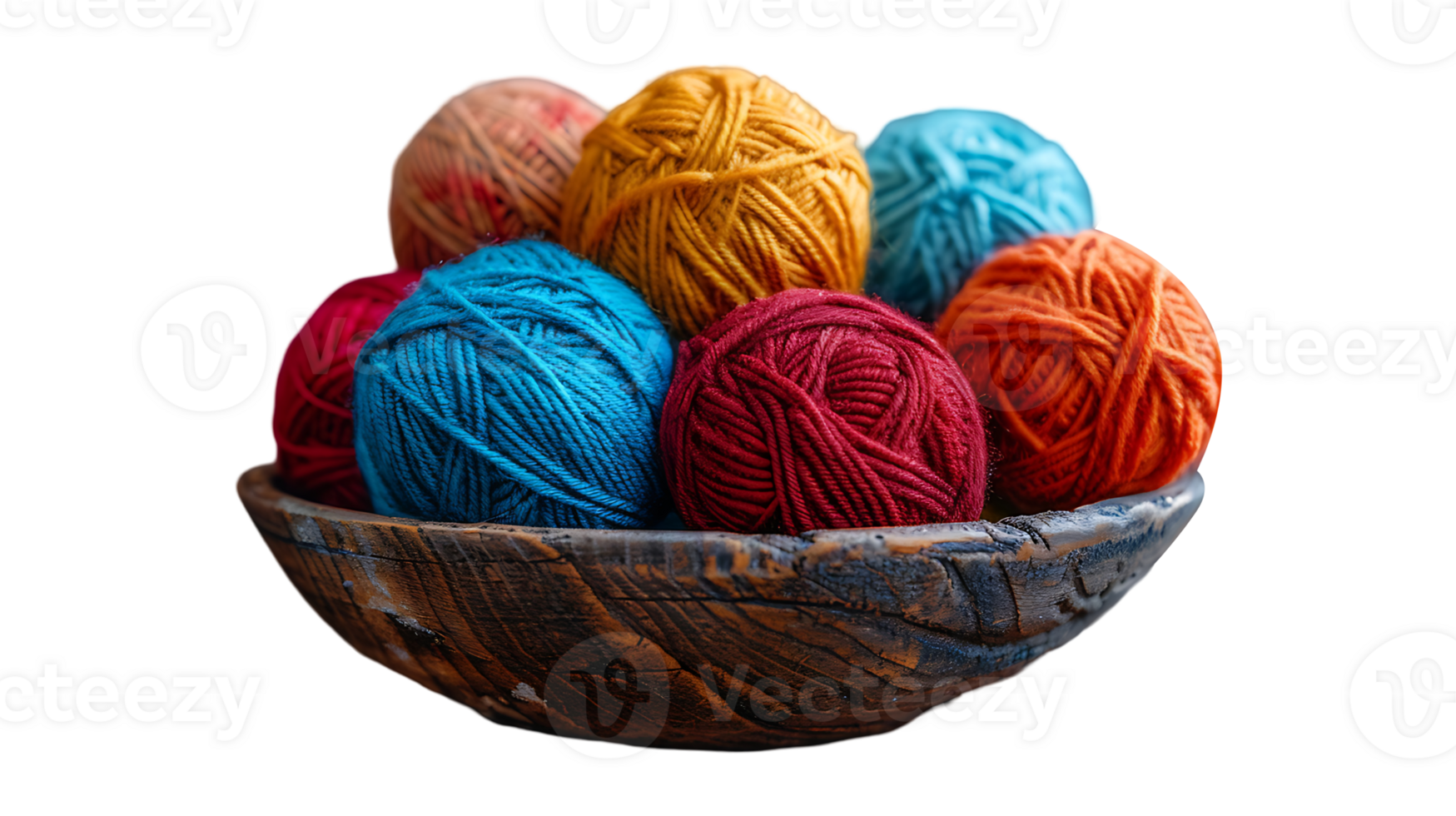 Wool soft yarn balls on a transparetn background png