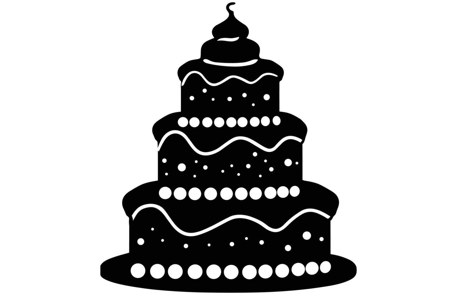 Cake Dessert Black Silhouette ,Cake Slice Silhouette, Birthday cake icon. vector