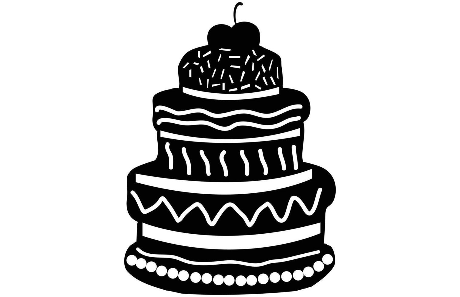 Cake Dessert Black Silhouette ,Cake Slice Silhouette, Birthday cake