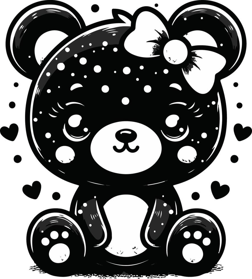 Baby Bears design silhouette art work EPS file, Generator AI vector