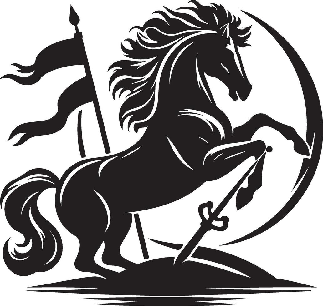 Hores design silhouette art work EPS file, Generator AI vector