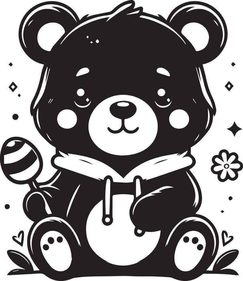 Baby Bears design silhouette art work EPS file, Generator AI vector
