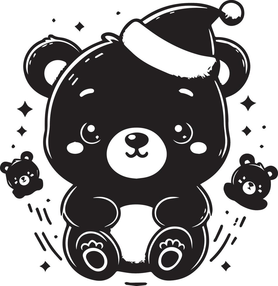 Baby Bears design silhouette art work EPS file, Generator AI vector