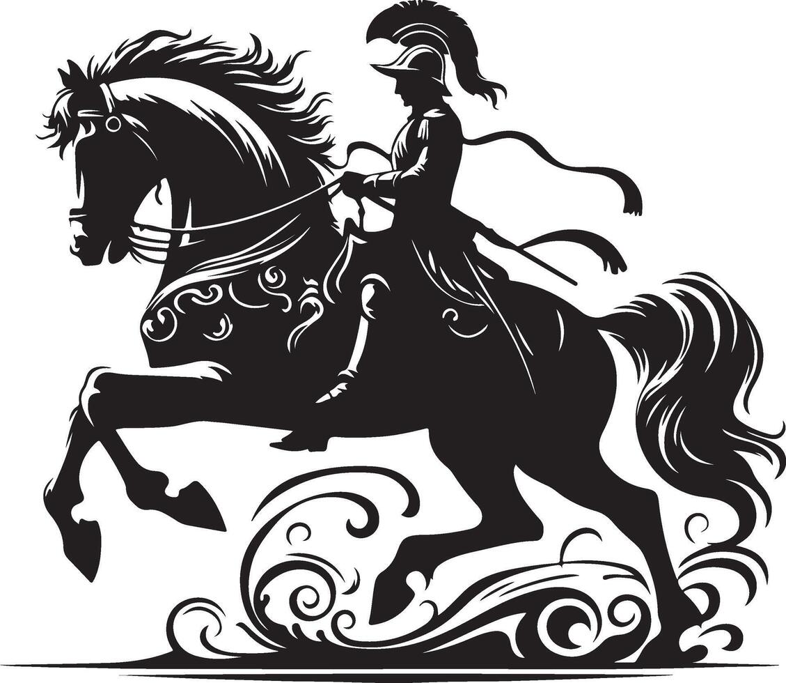 Hores design silhouette art work EPS file, Generator AI vector