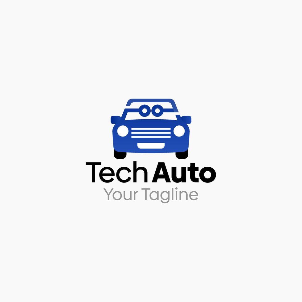 Illustration Graphic Logo of Tech Auto. Merging Concepts of a IT Circuit and Car Shape. Good for business, startup, company logo vector