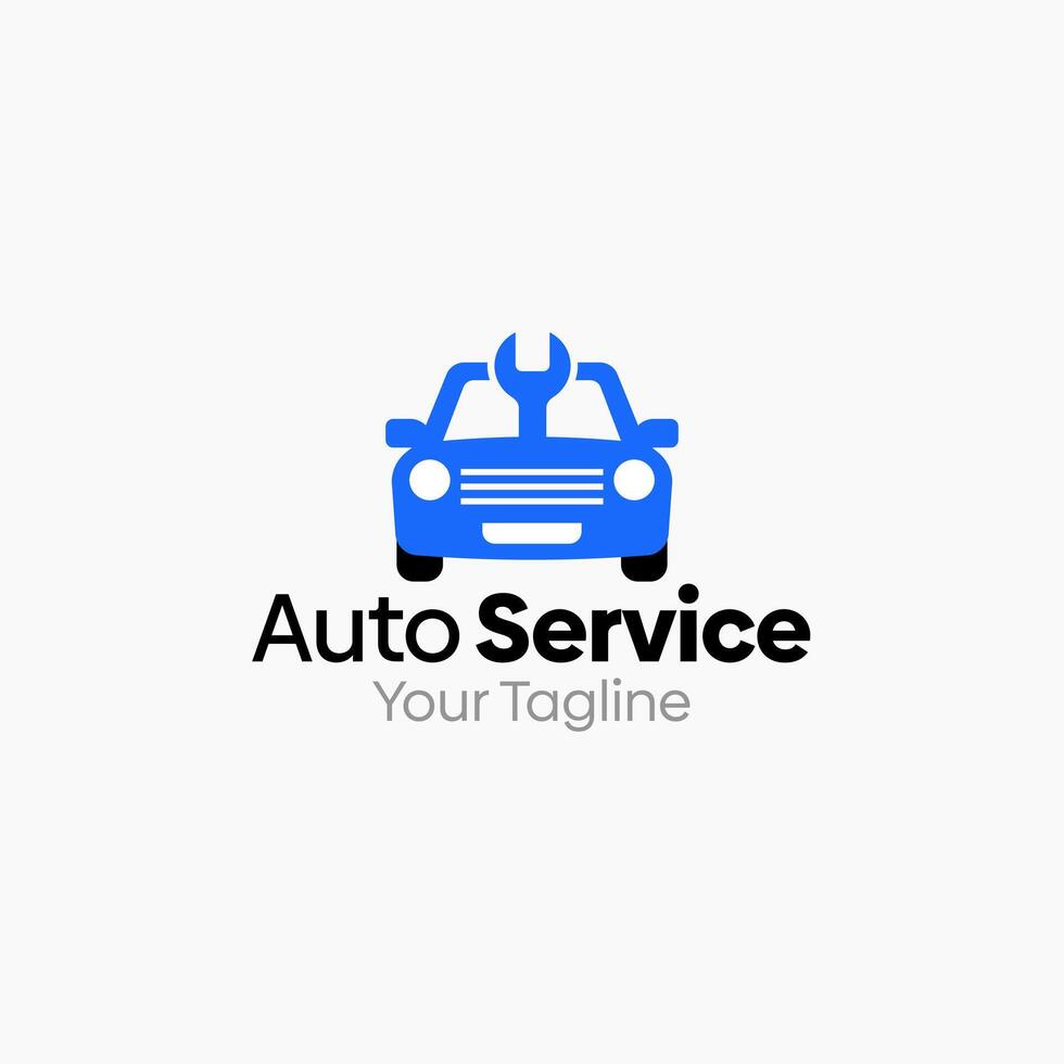 Illustration Graphic Logo of Auto Service. Merging Concepts of a Wrench toolkit and Car Shape. Good for business, startup, company logo vector
