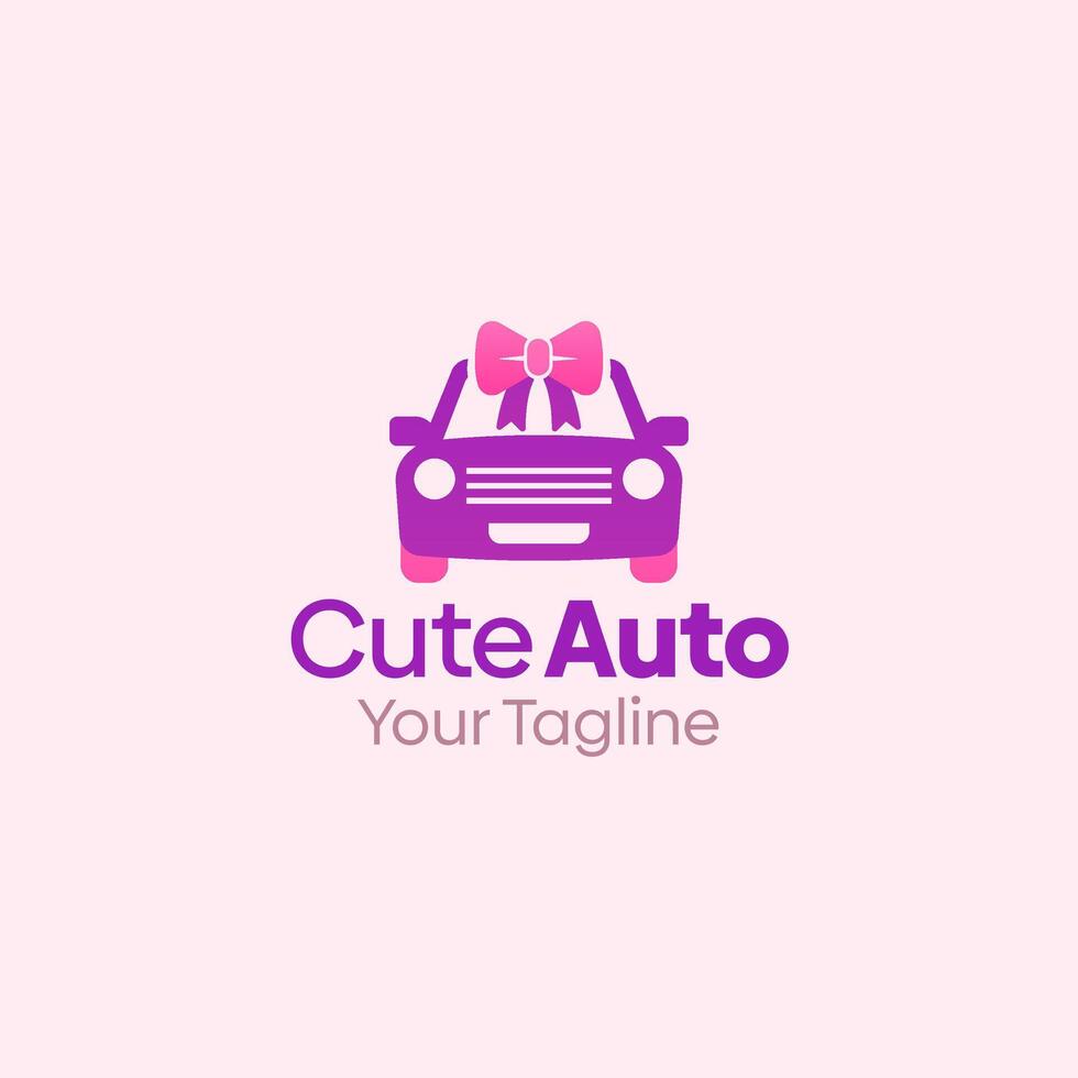 Illustration Graphic Logo of Cute Auto. Merging Concepts of a Ribbon and Car Shape. Good for business, startup, company logo vector