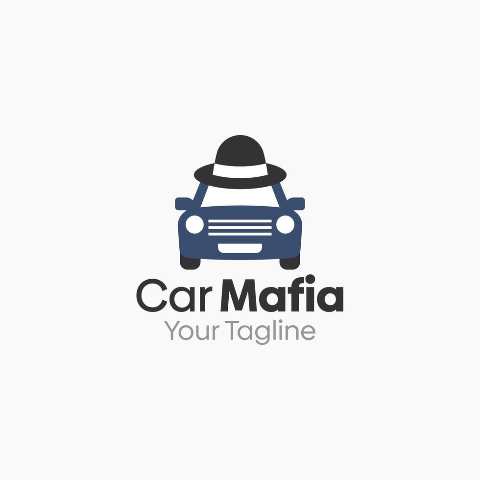 Illustration Graphic Logo of Car Mafia. Merging Concepts of a mafia hat and Car Shape. Good for business, startup, company logo vector