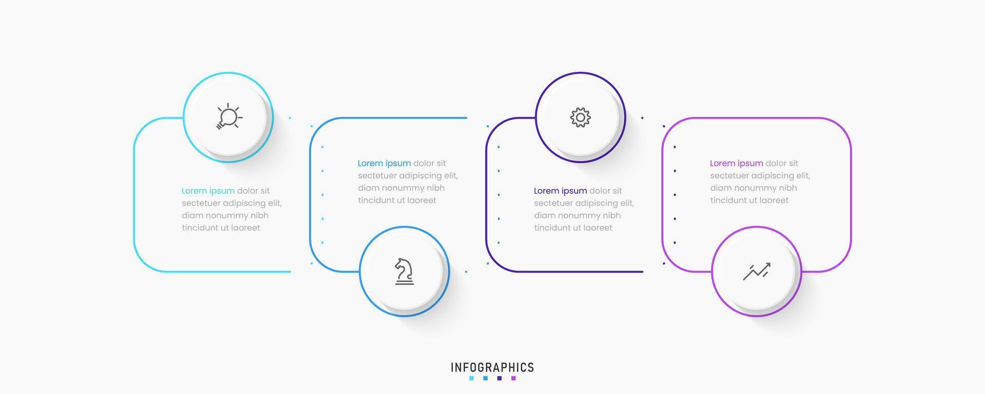 Infographic label design template with icons and 4 options or steps. Can be used for process diagram, presentations, workflow layout, banner, flow chart, info graph. vector