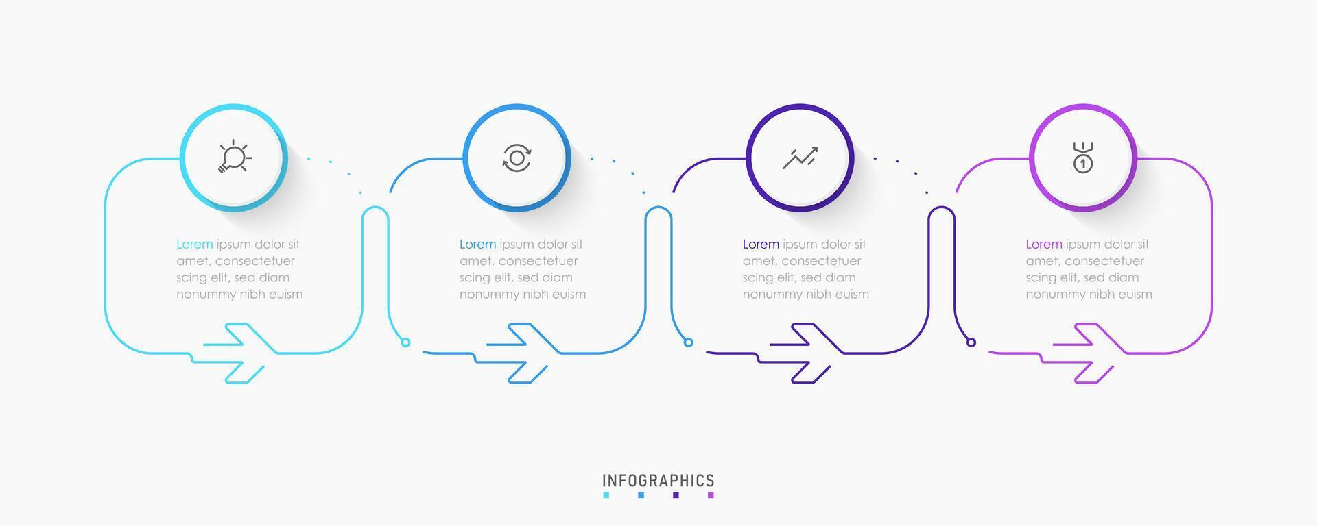 Infographic label design template with icons and 4 options or steps. Can be used for process diagram, presentations, workflow layout, banner, flow chart, info graph. vector