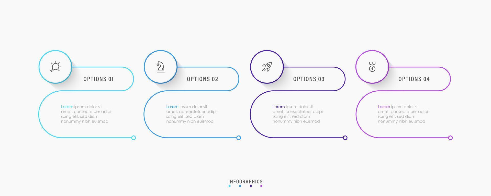 Infographic label design template with icons and 4 options or steps. Can be used for process diagram, presentations, workflow layout, banner, flow chart, info graph. vector