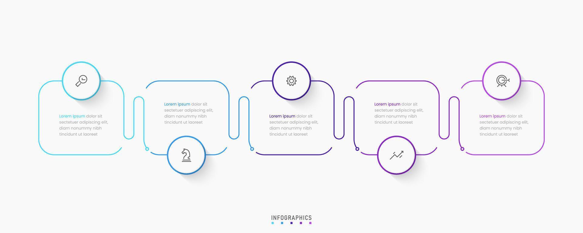 Infographic label design template with icons and 5 options or steps. Can be used for process diagram, presentations, workflow layout, banner, flow chart, info graph. vector