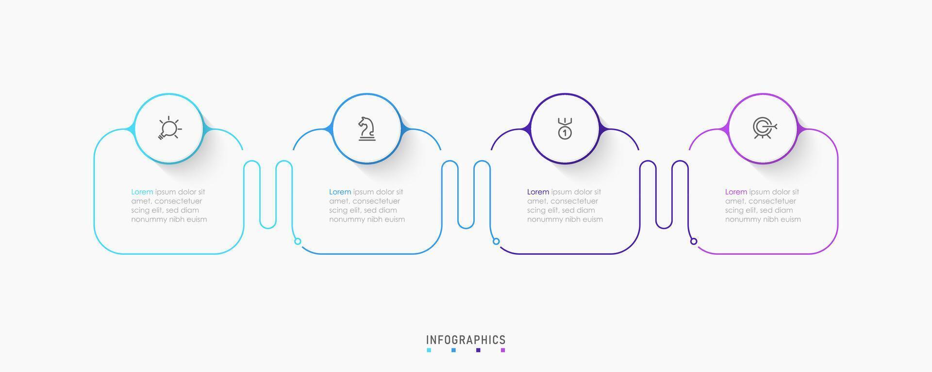 Infographic label design template with icons and 4 options or steps. Can be used for process diagram, presentations, workflow layout, banner, flow chart, info graph. vector